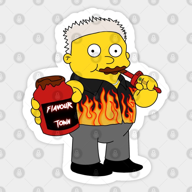 Ralph Fieri Sticker by Tommymull Art 